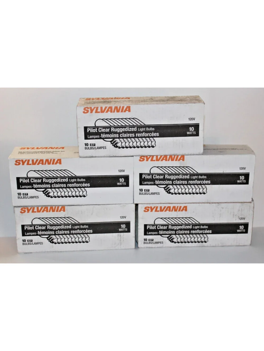 50 Lot Sylvania C7/CL 10 Watt Pilot Clear Ruggedized Light Bulbs 120V